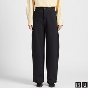 NWT Uniqlo Wide Fit Curved Leg Jersey Pant - Black